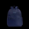 Evans Double Pocket Backpack Nylon Navy