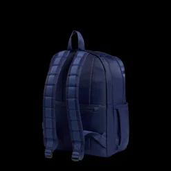 Evans Double Pocket Backpack Nylon Navy