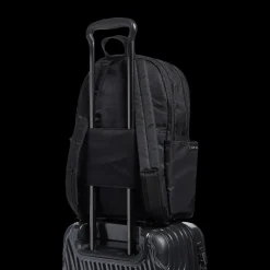 Evans Double Pocket Backpack Nylon Navy