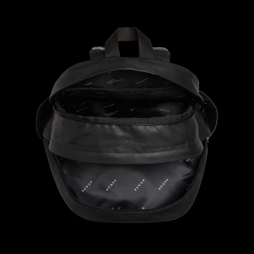 Kane Double Pocket Large Backpack Coated Canvas Black
