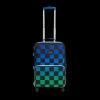 Logan Suitcase Printed Canvas Blue Checkerboard