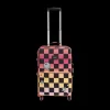 Logan Suitcase Printed Canvas Pink Checkerboard