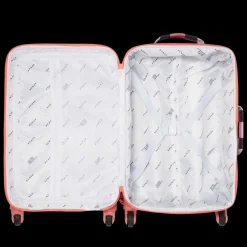 Logan Suitcase Printed Canvas Pink Checkerboard