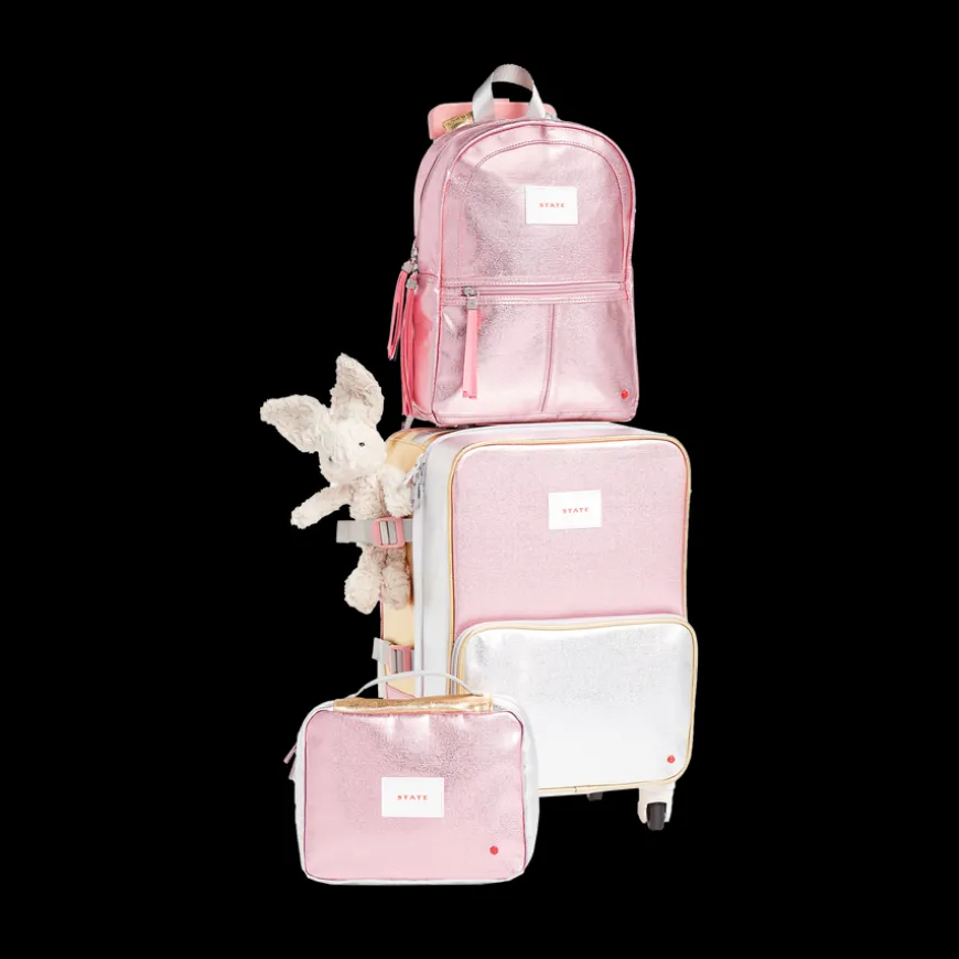 Mini Logan Suitcase Metallic Pink/Silver