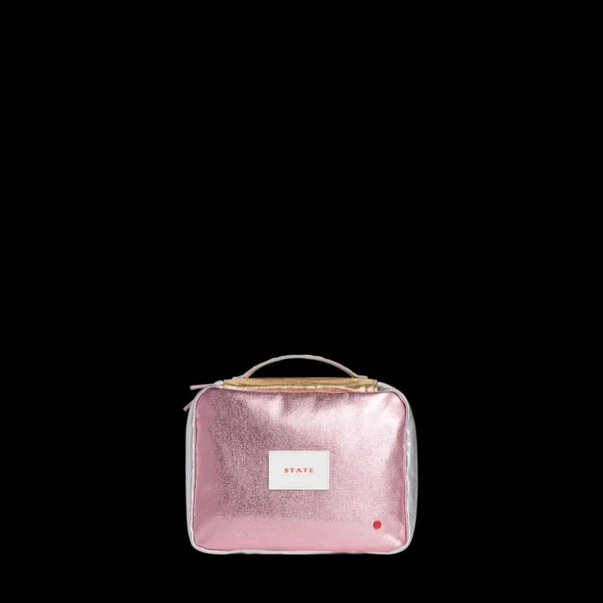 STATE Bags | Bensen Toiletry Kit Metallic Pink/Silver