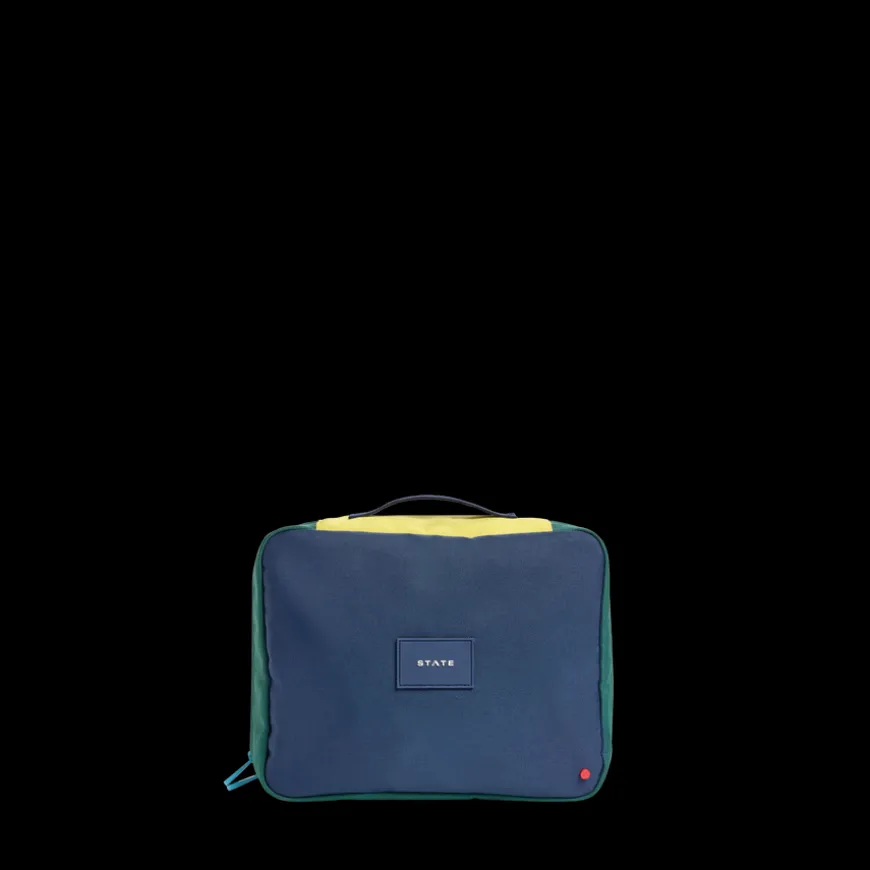 STATE Bags | Bensen Toiletry Kit Large Color Block Green/Navy