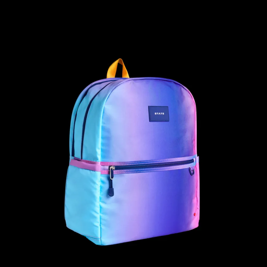 STATE Bags | Kane Kids Large Backpack Recycled Poly Canvas Blue/Pink Gradient | Back to School | Travel Backpack