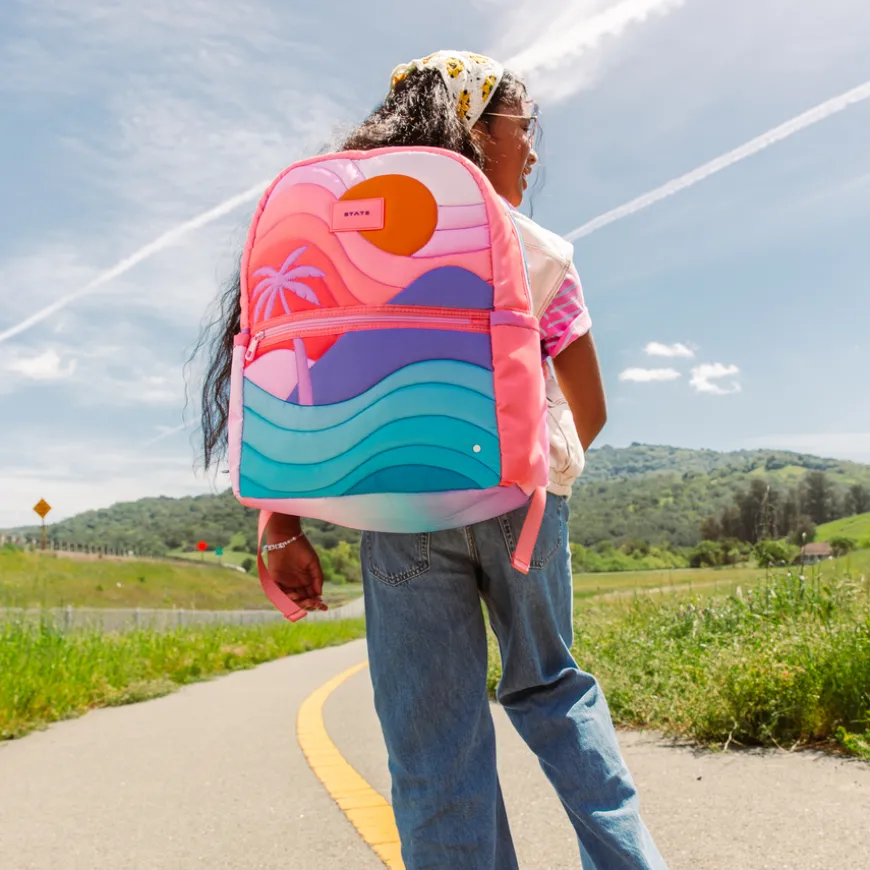 STATE Bags | Kane Kids Large Backpack Nylon Puffer Sunset | Back to School | Travel Backpack