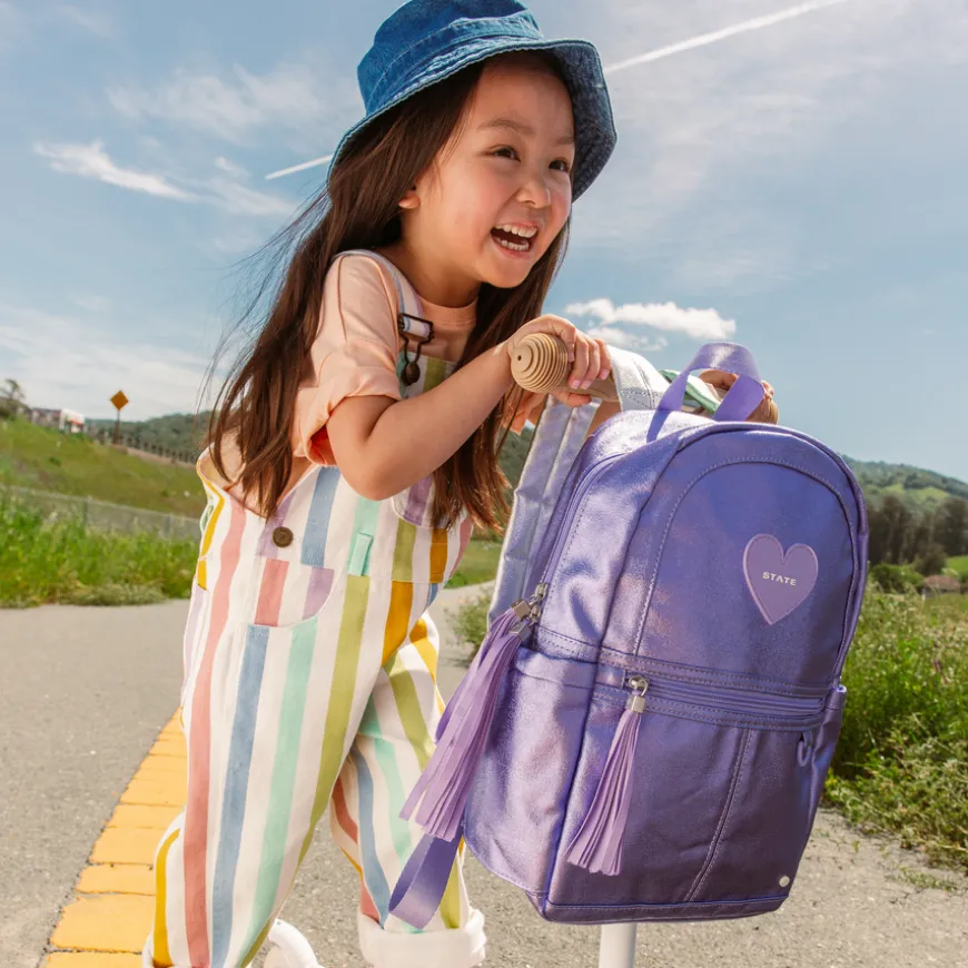 STATE Bags | Kane Kids Mini Backpack Lilac Metallic | Back to School | Travel Backpack