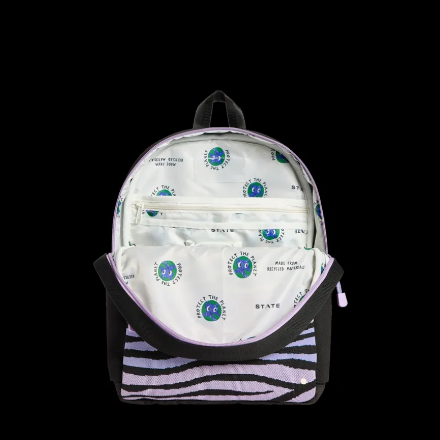 STATE Bags | Kane Kids Travel Backpack Tech Knit Zebra | Back to School | Travel Backpack
