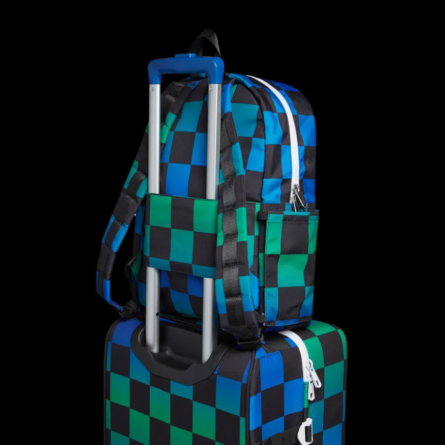 STATE Bags | Kane Kids Travel Backpack Printed Canvas Blue Checkerboard | Back to School | Travel Backpack
