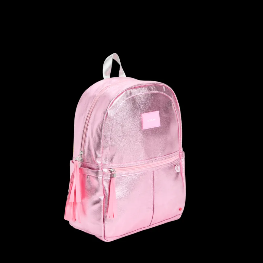 STATE Bags | Kane Kids Travel Backpack Metallic Pink/Silver | Back to School | Travel Backpack