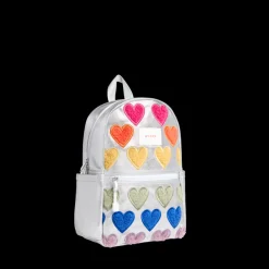 STATE Bags | Kane Mini Backpack Metallic Fuzzy Hearts | Back to School Backpack | Travel Backpack