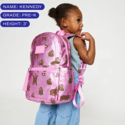 STATE Bags | Kane Mini Backpack Metallic Fuzzy Hearts | Back to School Backpack | Travel Backpack