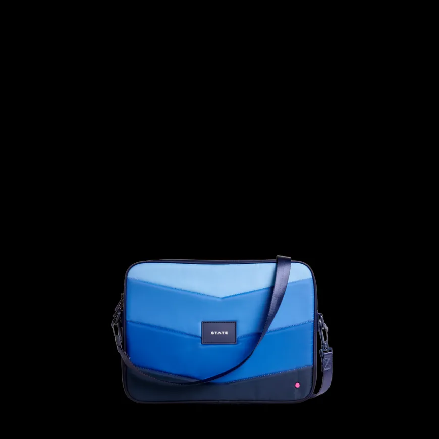 STATE Bags | Laptop Case Nylon Puffer Navy Chevron