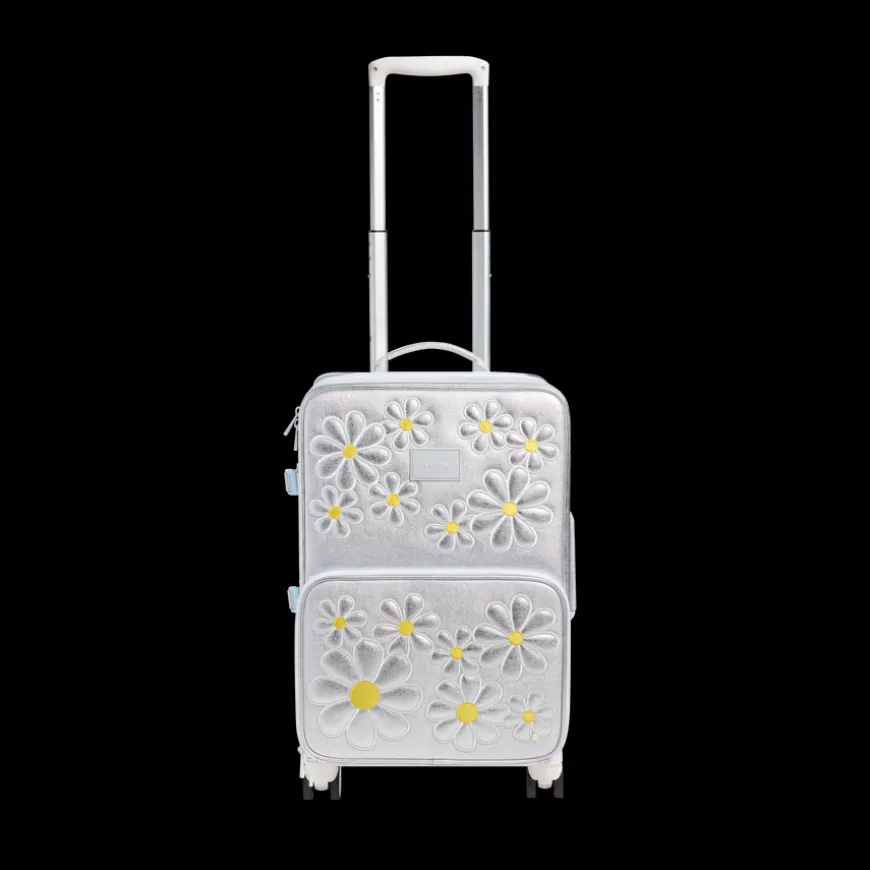 STATE Bags | Logan Carry-On Suitcase Metallic 3D Daisies