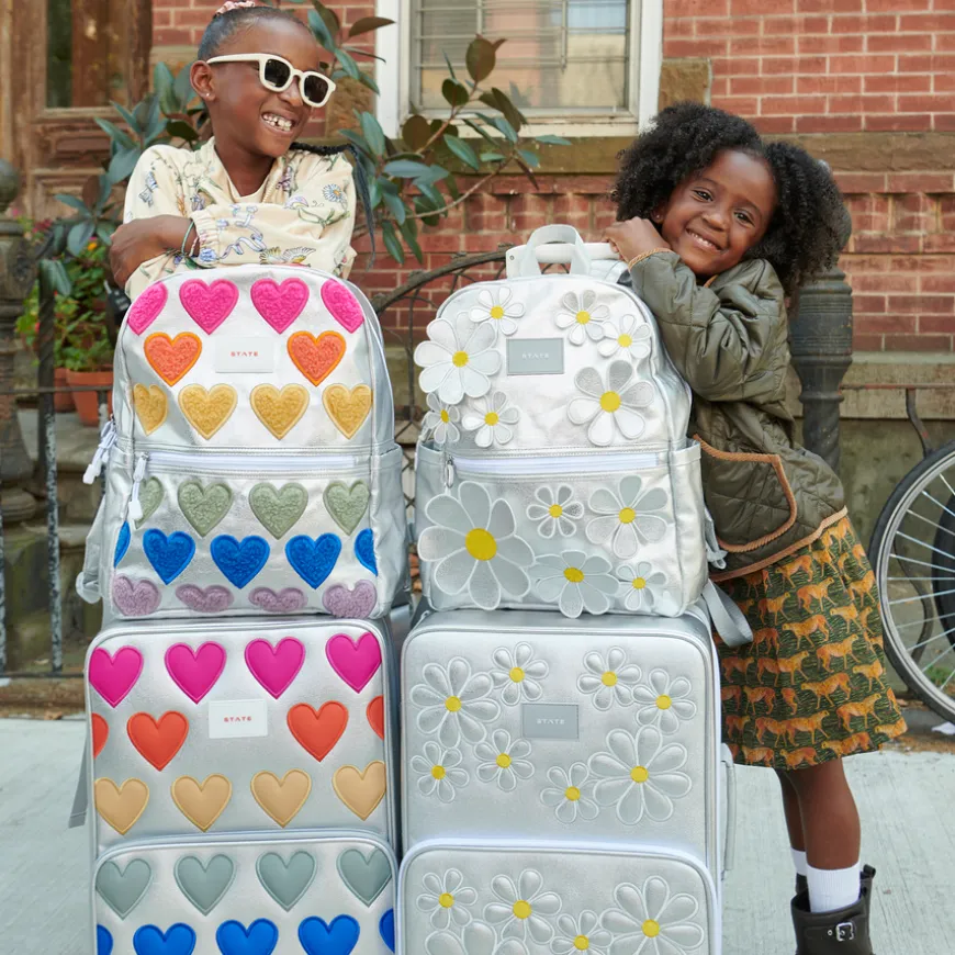 STATE Bags | Logan Carry-On Suitcase Metallic 3D Daisies