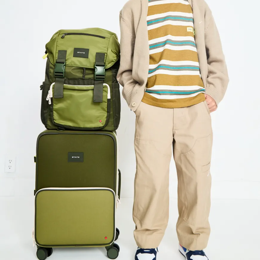 STATE Bags | Logan Suitcase Polyester Canvas Olive