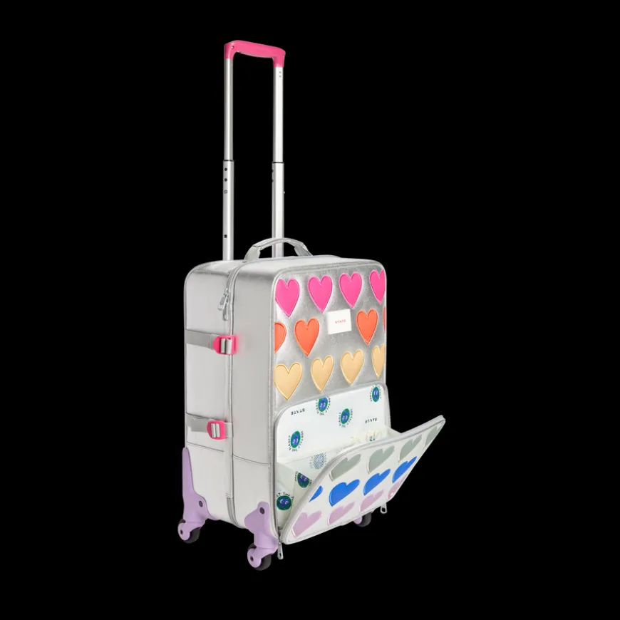 STATE Bags | Logan Suitcase Metallic Patchwork Hearts