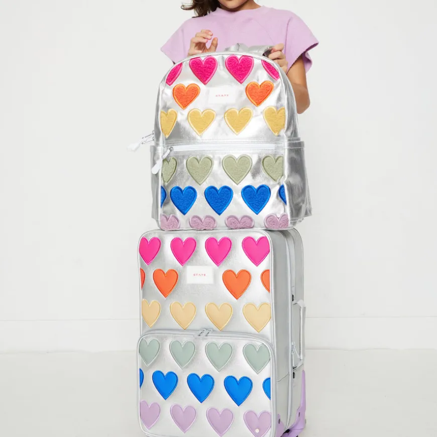STATE Bags | Logan Suitcase Metallic Patchwork Hearts