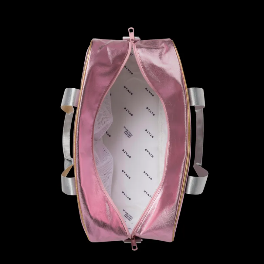 STATE Bags | Rockaway Duffle Metallic Pink/Silver