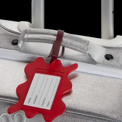 STATE Bags | Squiggly Luggage Tag Vegan Leather Burgundy