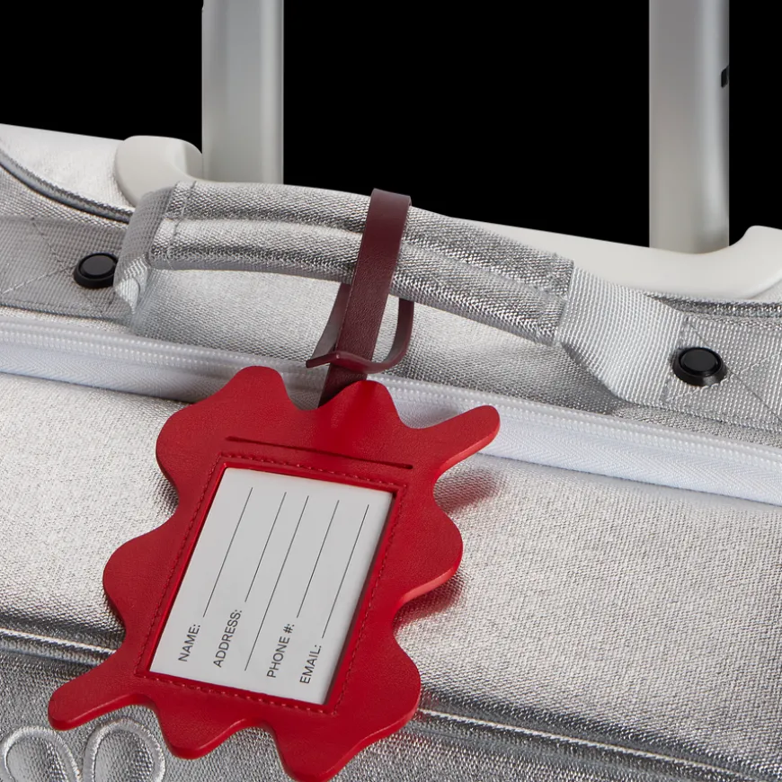 STATE Bags | Squiggly Luggage Tag Vegan Leather Burgundy