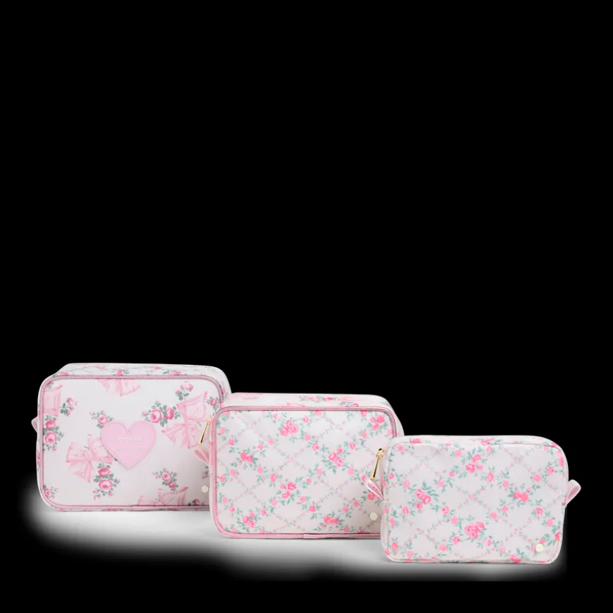 STATE Bags | STATE x LoveShackFancy Travel Pouch Set Nylon Rosa/Garden