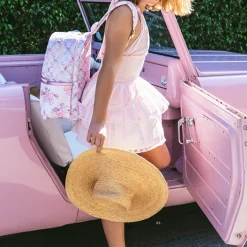STATE Bags | STATE x LoveShackFancy Kane Double Pocket Backpack Polyester Canvas Rosa/Garden