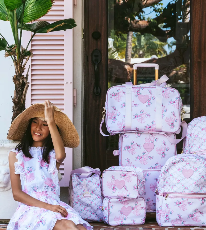 STATE Bags | STATE x LoveShack Fancy Logan Carry-On Suitcase Polyester Canvas Rosa/Garden