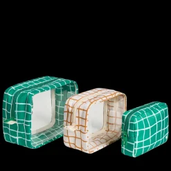 STATE Bags | Travel Pouch Set Clear/Multi Check
