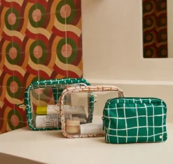 STATE Bags | Travel Pouch Set Clear/Multi Check