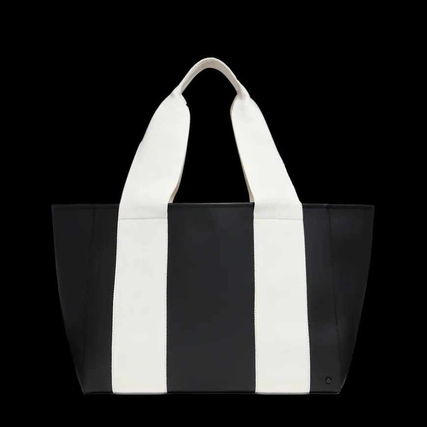 STATE Bags | Wellington Cabana Tote Rubberized Black/Ivory | Beach Bag