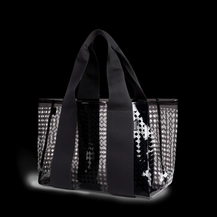 STATE Bags | Wellington Cabana Tote Black Perforated TPU