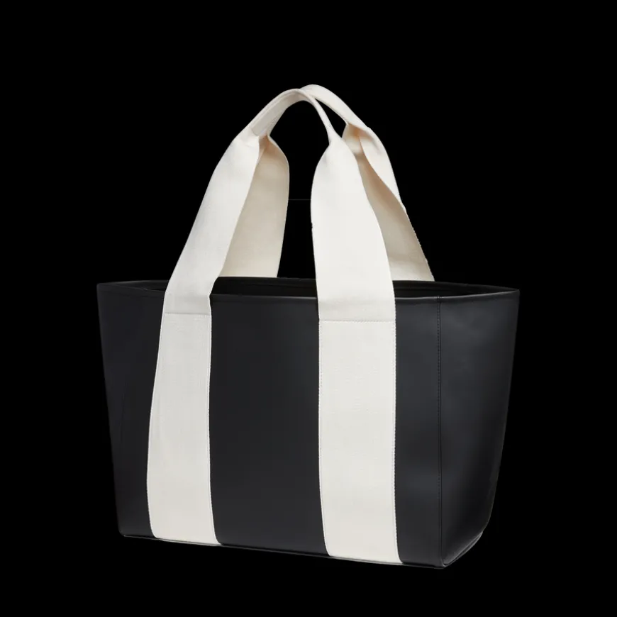 STATE Bags | Wellington Cabana Tote Rubberized Black/Ivory | Beach Bag