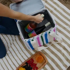 STATE Bags | Wellington Cooler Recycled Coated Cotton Stripe